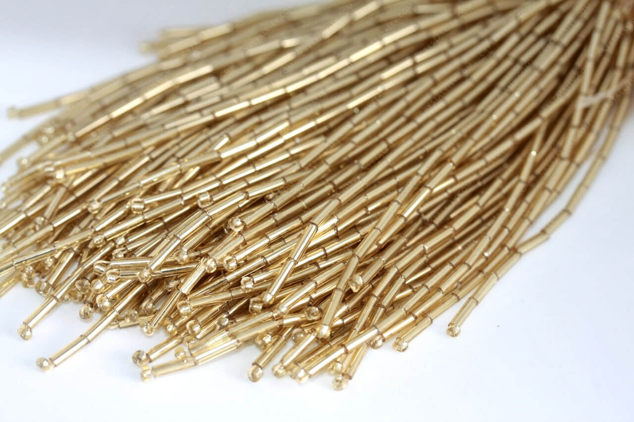 Пучки стекляруса Lt. Gold 6mm прямий